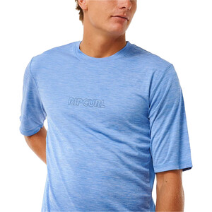 2024 Rip Curl Hombres Dawn Patrol UPF Chaleco De Lycra De Manga Corta 14DMRV - Blue Marle